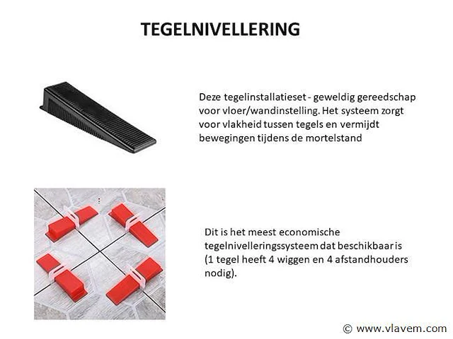 Tegelnivellering (3.000 stuks= 30 kleine zakjes) - afbeelding 1 van  2