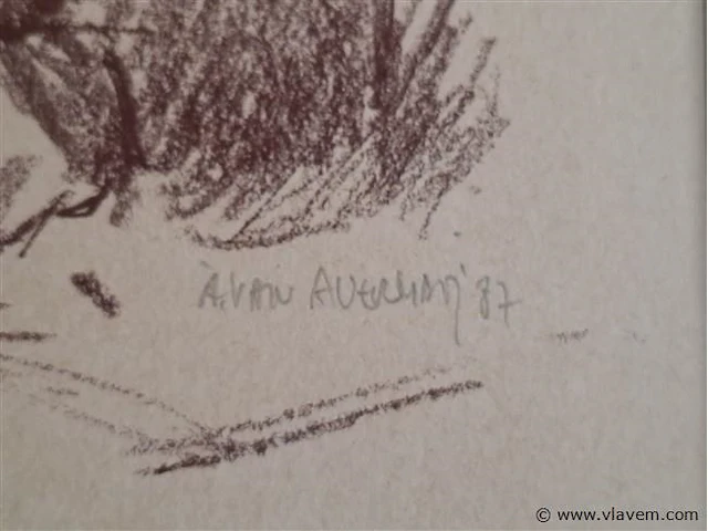 Tekening achter glas - afbeelding 2 van  2