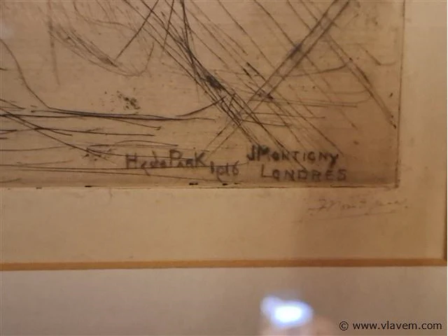 Tekening achter glas - afbeelding 2 van  2
