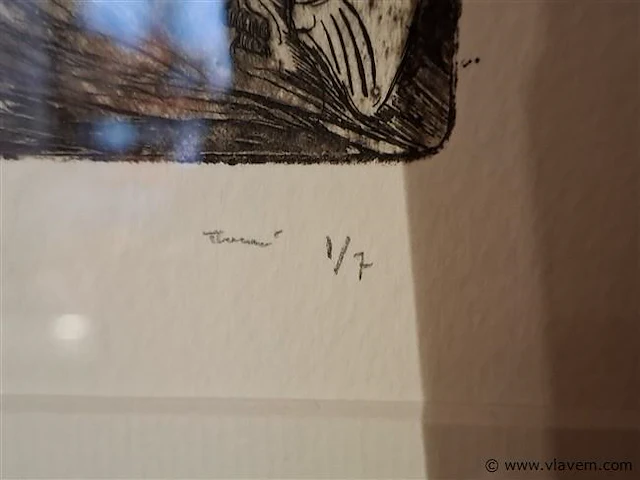 Tekening achter glas - afbeelding 3 van  3