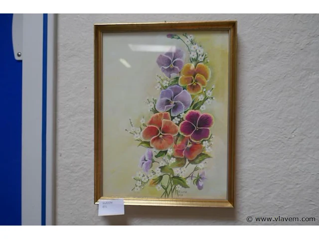 Tekening achter glas - afbeelding 1 van  2