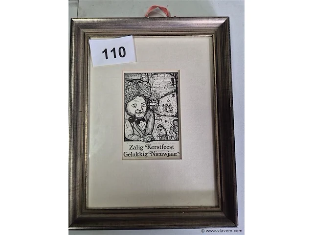 Tekening achter glas - afbeelding 1 van  3