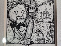Tekening achter glas - afbeelding 2 van  3
