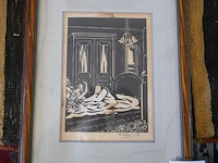 Tekening gesigneer masereel - afbeelding 1 van  2