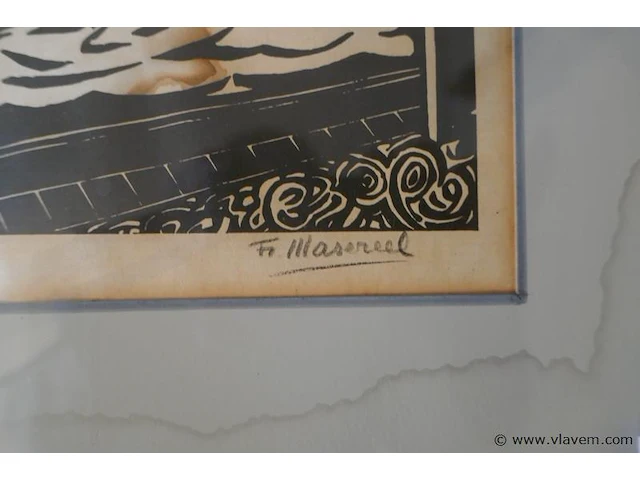 Tekening gesigneer masereel - afbeelding 2 van  2