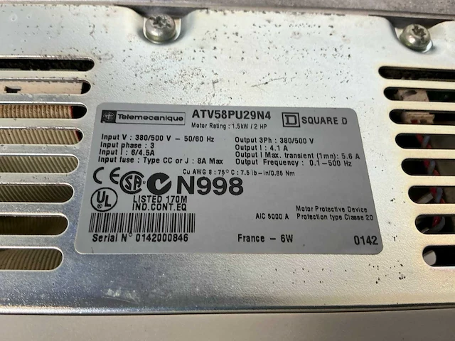 Telemecanique altivar 58 frequentieregelaar (2x) - afbeelding 6 van  6