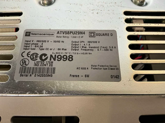 Telemecanique altivar 58 frequentieregelaar (2x) - afbeelding 6 van  7