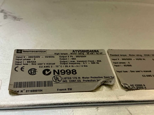 Telemecanique altivar58 atv58hd46n4 frequentieregelaar - afbeelding 6 van  7