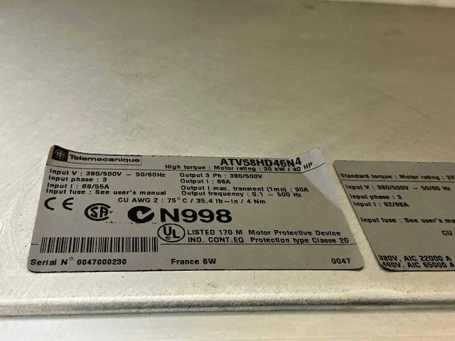 Telemecanique altivar58 atv58hd46n4 frequentieregelaar - afbeelding 7 van  8