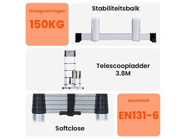 Telescoop ladder 3.8 - afbeelding 3 van  6