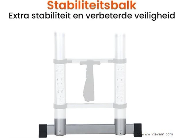 Telescoopladder 3,80m zilver - afbeelding 3 van  8