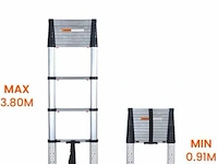 Telescoopladder 3,80m zilver - afbeelding 4 van  8