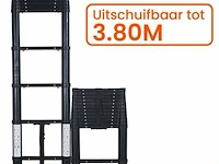 Telescoopladder 3,80m zwart - afbeelding 1 van  8