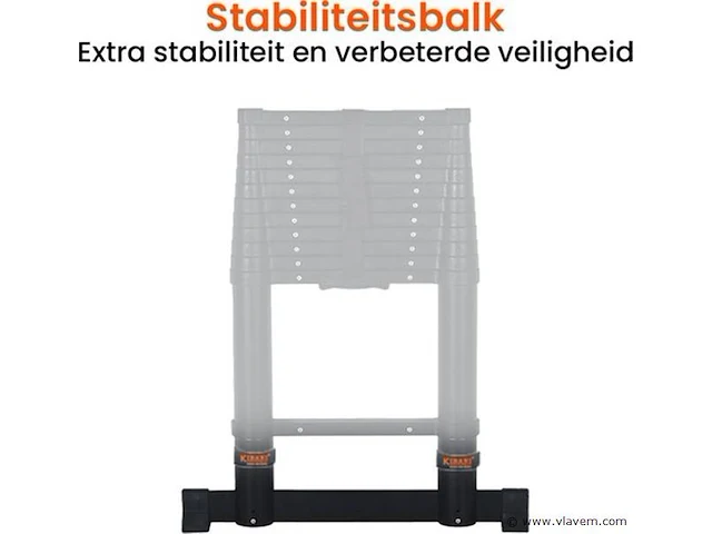 Telescoopladder 3,80m zwart - afbeelding 5 van  8
