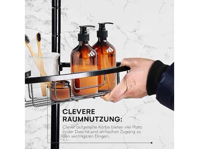 Telescopisch doucherek - zwart - afbeelding 3 van  3