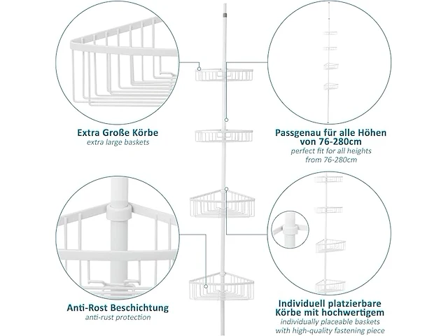 Telescopische doucherek - afbeelding 4 van  5