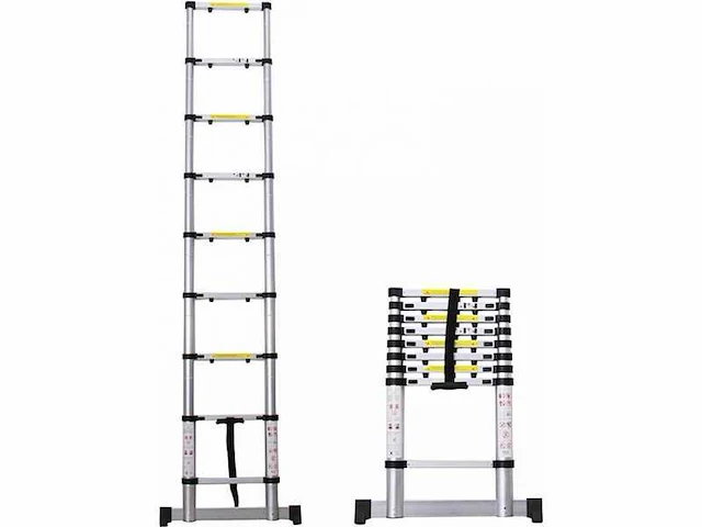 Telescopische ladder 380cm (2x) - afbeelding 1 van  3