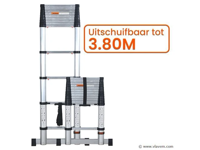 Telescopische ladder 380cm - afbeelding 1 van  3