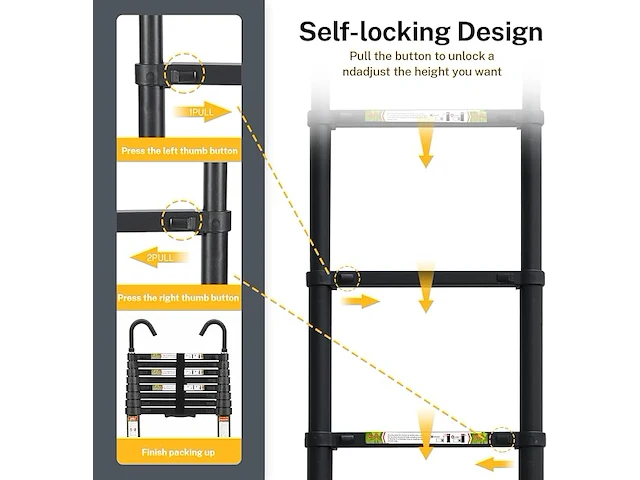 Telescopische ladder - afbeelding 4 van  4