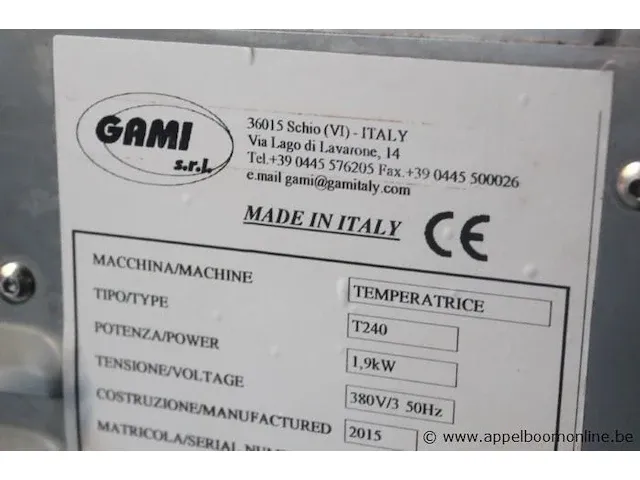 Tempereermachine gami t240, bj 2015 - afbeelding 4 van  5