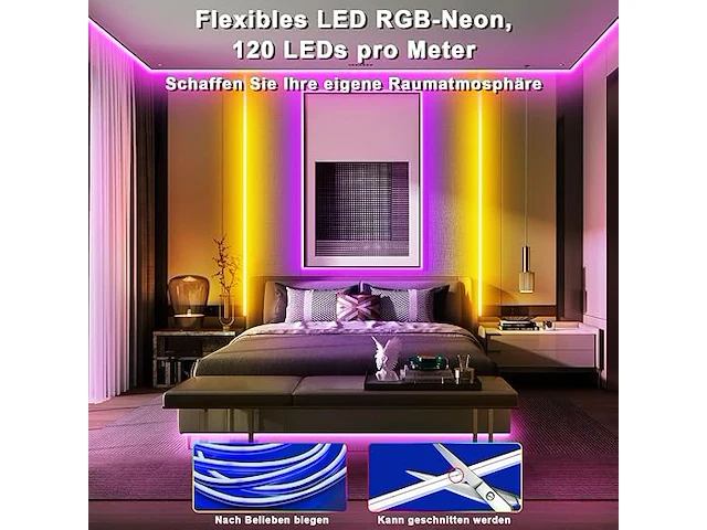 Tendist 10m bluetooth neon led-strip - afbeelding 5 van  5