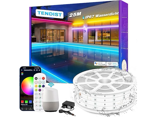 Tendist 25 m wifi rgb ledstrip - afbeelding 1 van  4