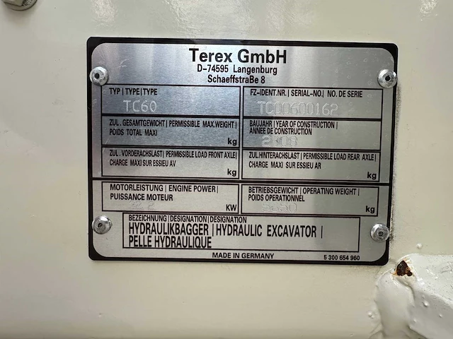 Terex - 2008 - tc60 - midigraafmachine - afbeelding 38 van  44