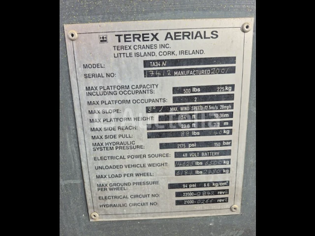 Terex antennes hoogwerker - afbeelding 5 van  5