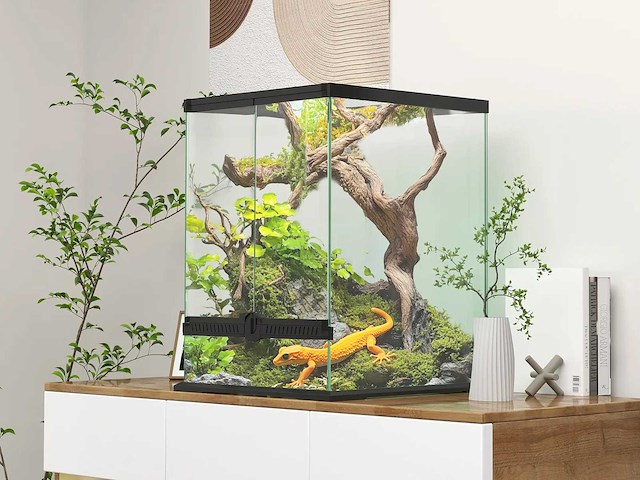 Terrarium, glazen kast -afsluitbaar -kabelbeheer - afbeelding 1 van  8