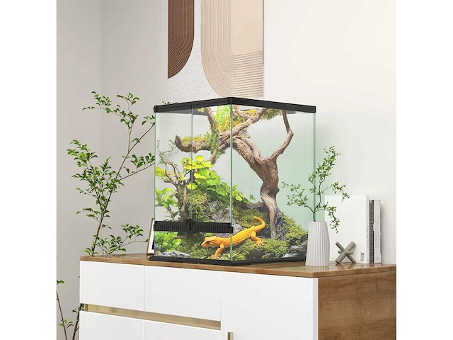 Terrarium, glazen kast -afsluitbaar -kabelbeheer - afbeelding 2 van  8