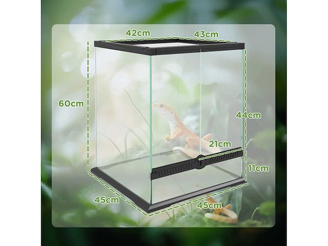 Terrarium, glazen kast -afsluitbaar -kabelbeheer - afbeelding 4 van  8