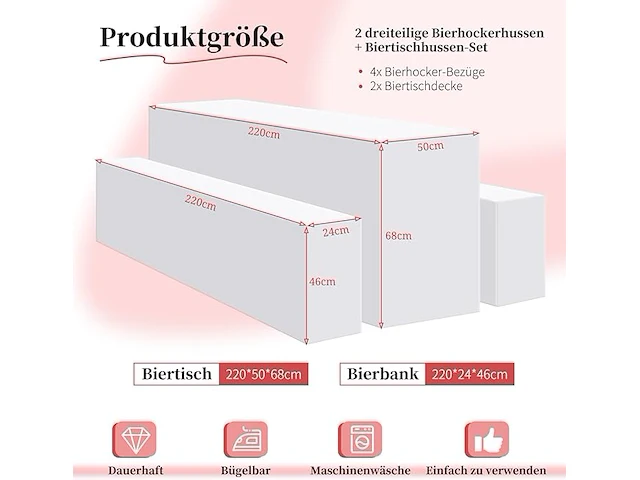 Teruntrue set van 2 biertafelhoezen - afbeelding 2 van  3