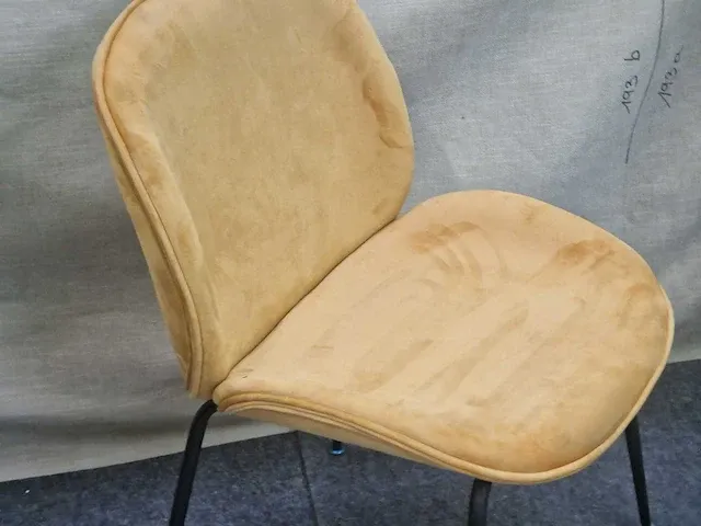 Tess lightbrown velvet - dining chair (6x) - afbeelding 2 van  7