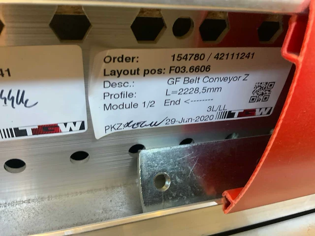 Tgw gf belt conveyor z tweedelig transportband - afbeelding 7 van  7