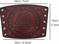 Thajaling viking odin rune reliëf leren armbanden (zwart) - afbeelding 2 van  3