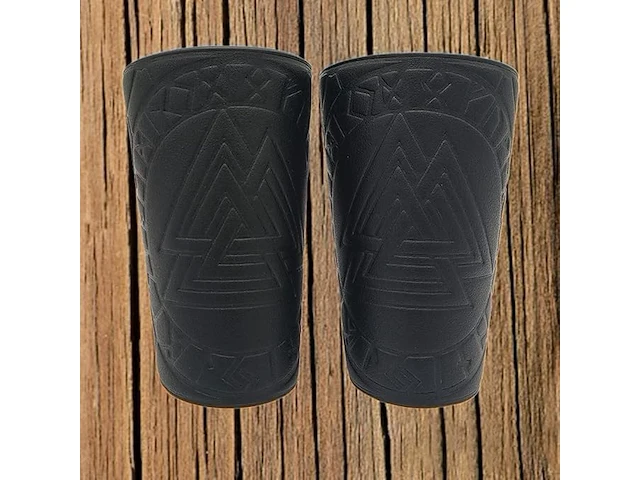 Thajaling viking odin rune reliëf leren armbanden (zwart) - afbeelding 3 van  3