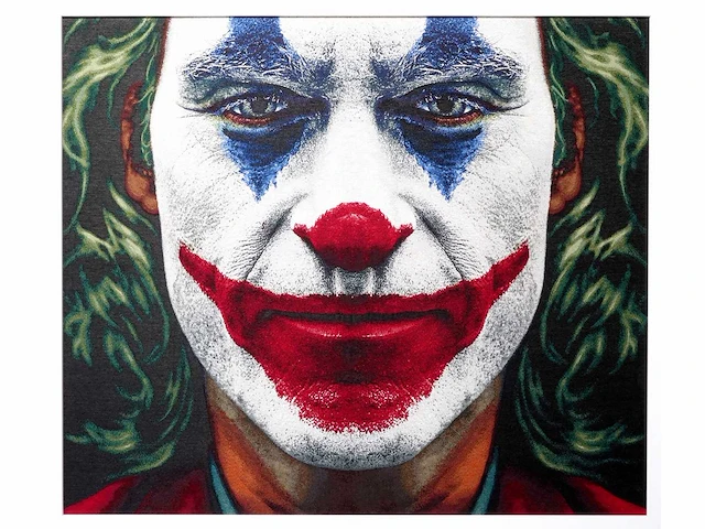 The joker - handgemaakte wandtapijten. 135x115 cm - ingelijst - afbeelding 2 van  3