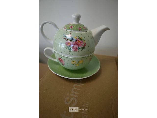 Theepot sets nieuw porcelein - afbeelding 2 van  3