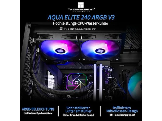 Thermalright aqua elite 240 v3 vloeibare cpu-koeler - afbeelding 3 van  4