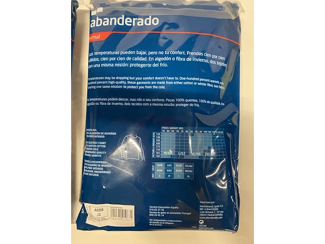 Thermisch ondergoed "abanderado" t-shirt / broek - 15st - afbeelding 6 van  6