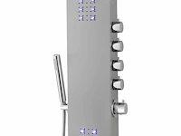 Thermostatische hydromassage douchezuil met led's en bluetooth - zilver - afbeelding 5 van  6