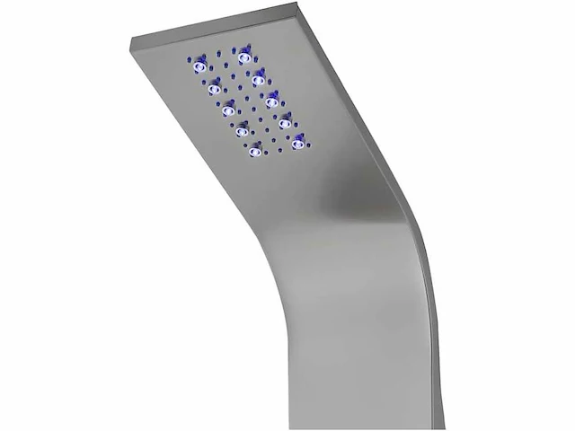 Thermostatische hydromassage douchezuil met led's en bluetooth - zilver - afbeelding 6 van  6