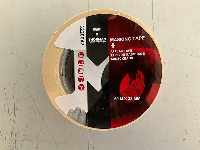 Thormas. afplaktape 38 mm x 50 meter. (16x) - afbeelding 1 van  2