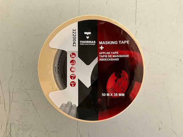 Thormas. afplaktape 38 mm x 50 meter. (16x) - afbeelding 1 van  2