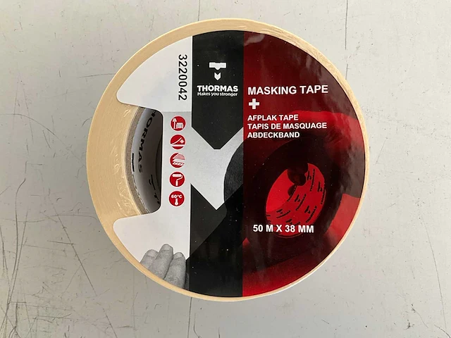 Thormas. afplaktape 38 mm x 50 meter (16x) - afbeelding 1 van  2