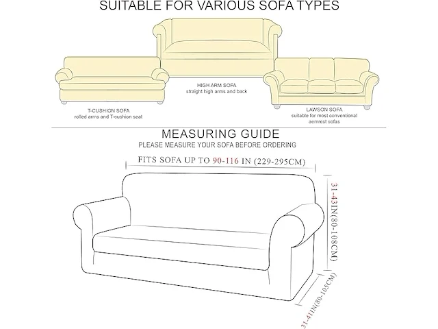 Tianshu fluwelen zachte en dikke sofa hoes, 4 zit - afbeelding 3 van  3