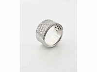 Tijdloze wit gouden ring met diamanten tapijt (rg125) - afbeelding 2 van  7