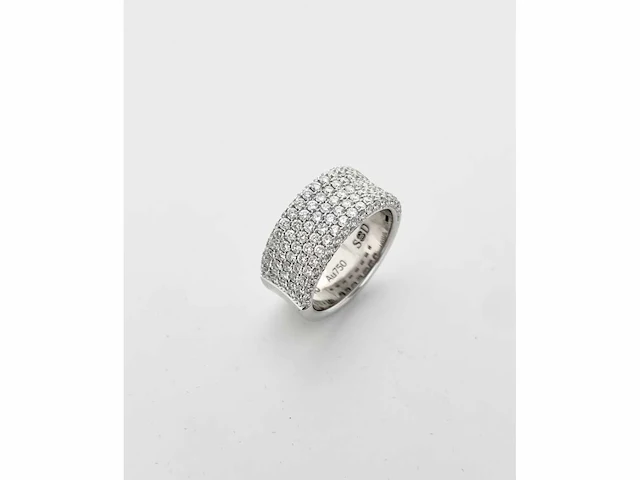 Tijdloze wit gouden ring met diamanten tapijt (u03346) - afbeelding 2 van  8