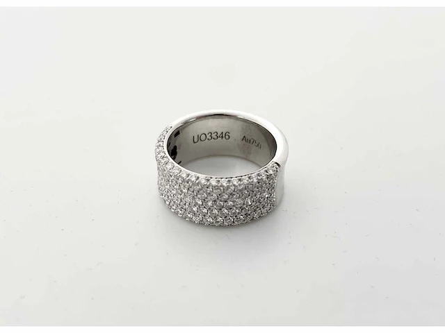 Tijdloze wit gouden ring met diamanten tapijt (u03346) - afbeelding 3 van  8