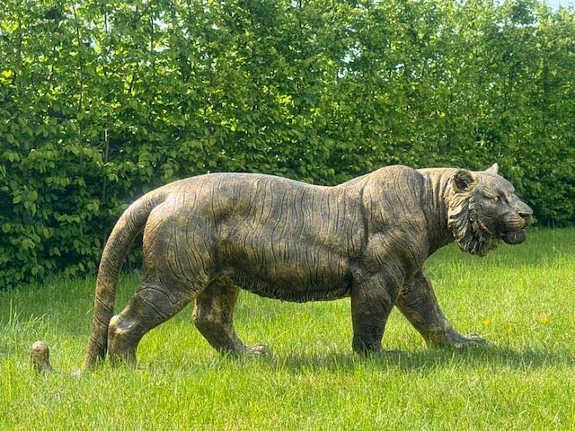 Tijger lopend h57cm x l130cm old gold - afbeelding 1 van  1